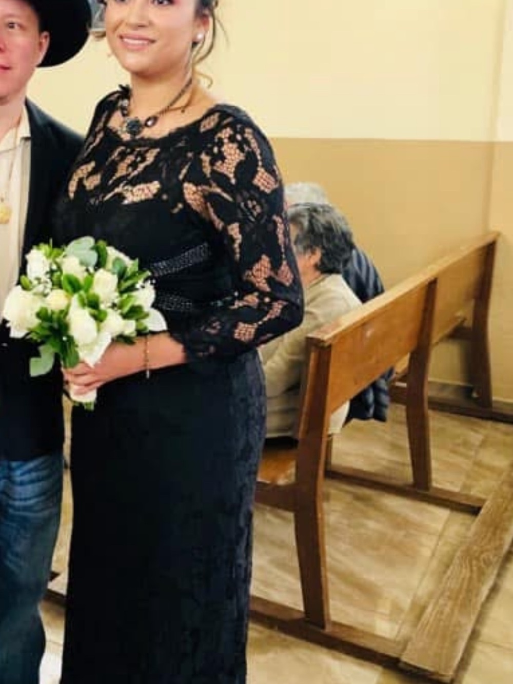 Adrianna Papell Black Lace Long Sleeve Gown - Picture 5 of 5